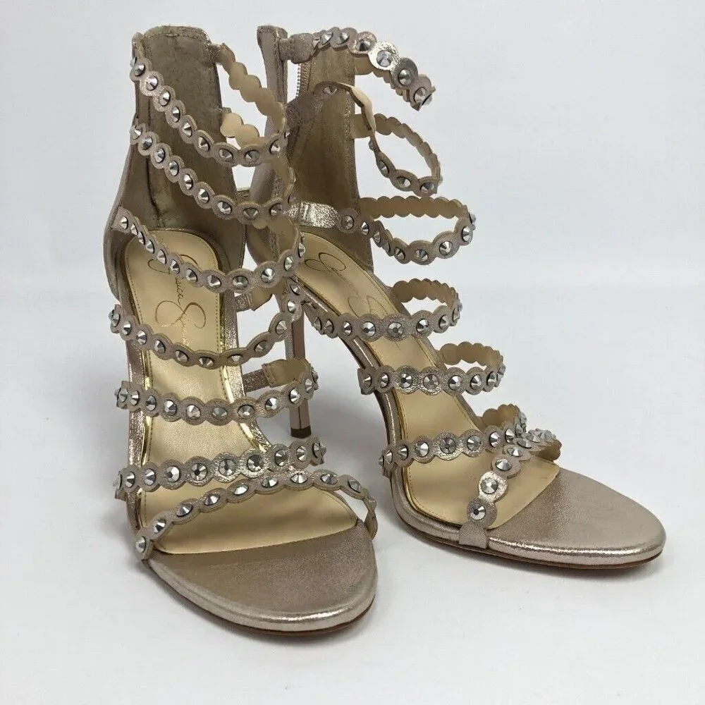 Jessica Simpson Womens Jezalynn Dress Sandals Gilded Gold 9.5M